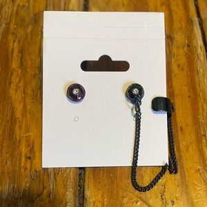 Stud Earrings with Chain Cuff